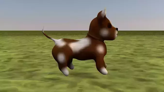 Dog mini Low-poly 3D model