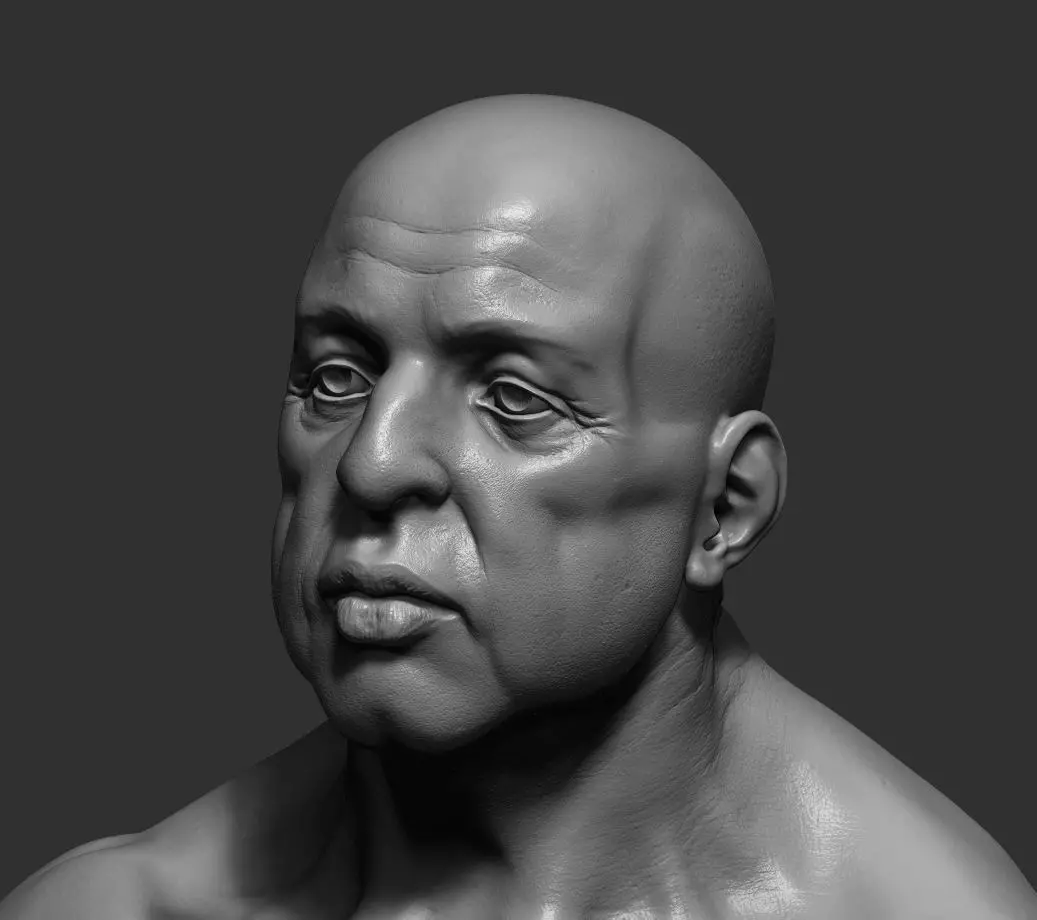 Fat male - 6 subdevisions and 3d printable version  Low-poly 3D model_0