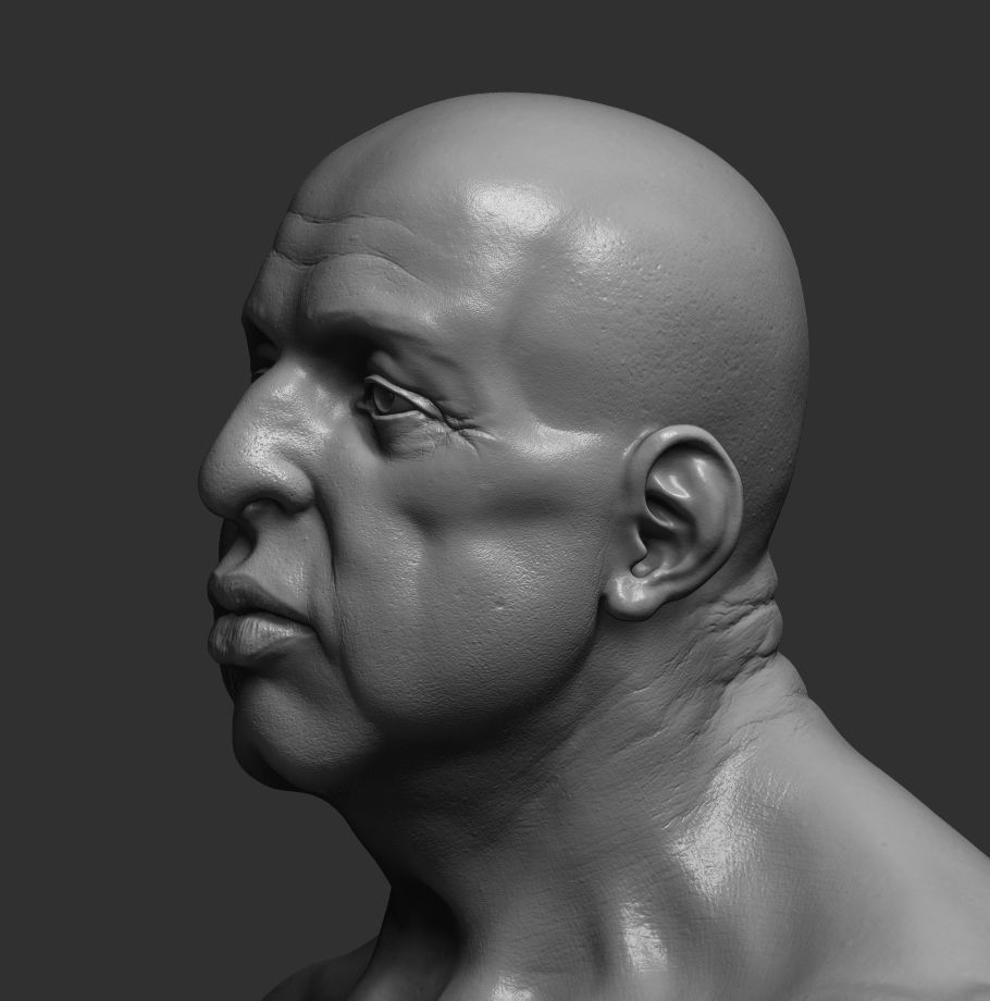 Fat male - 6 subdevisions and 3d printable version  Low-poly 3D model_2