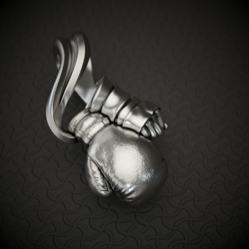 Boxing-pendant-2 silver boxing glove pendant 3D print model_3
