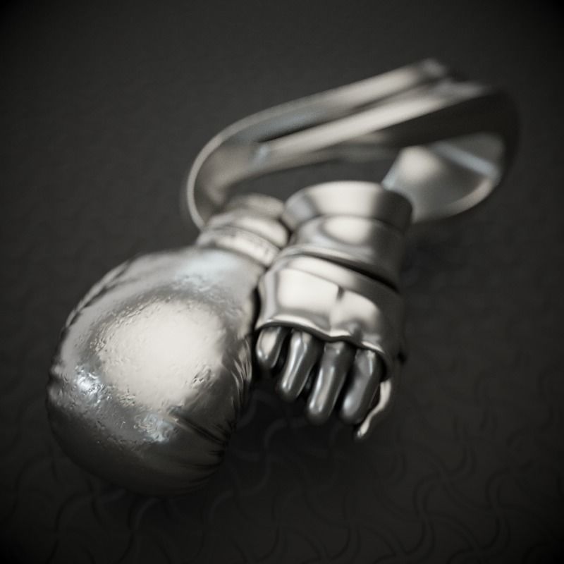 Boxing-pendant-2 silver boxing glove pendant 3D print model_4