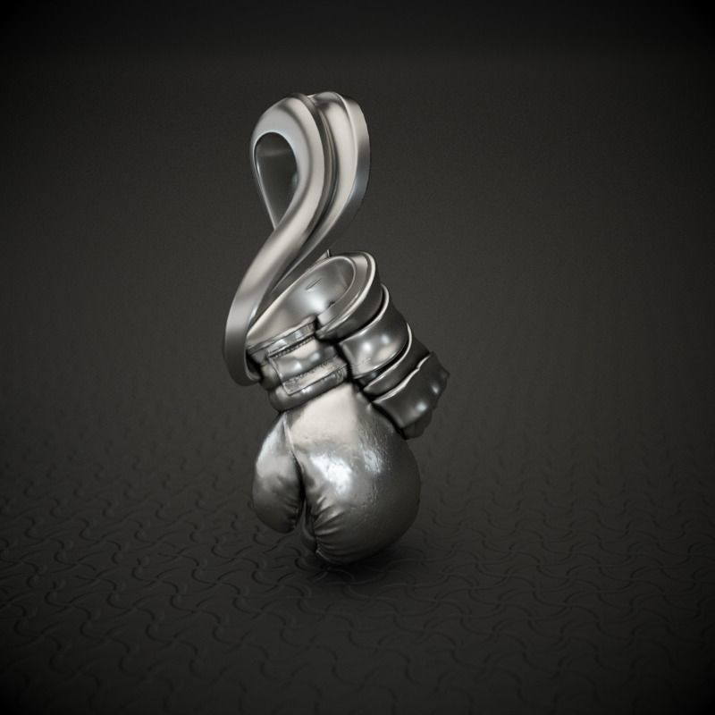 Boxing-pendant-2 silver boxing glove pendant 3D print model_1