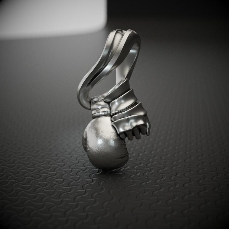 Boxing-pendant-2 silver boxing glove pendant 3D print model_2