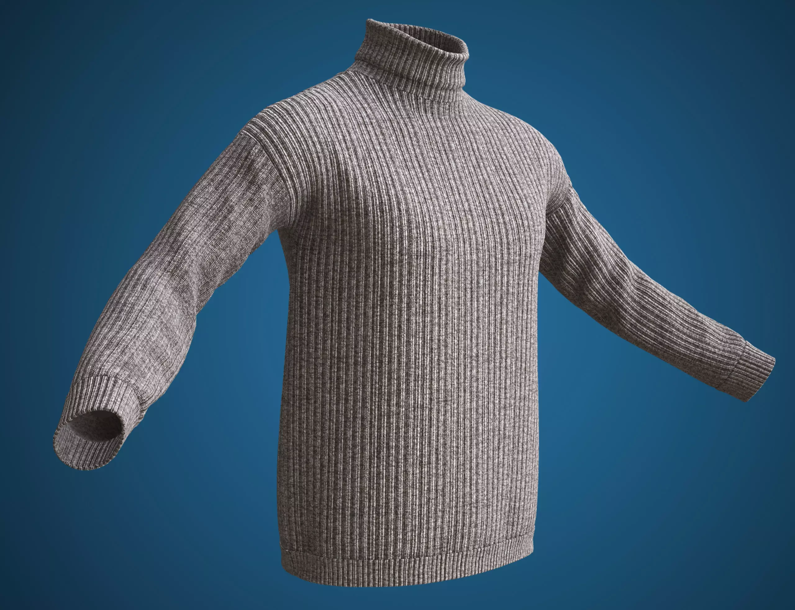 Gray sweater Low-poly 3D model