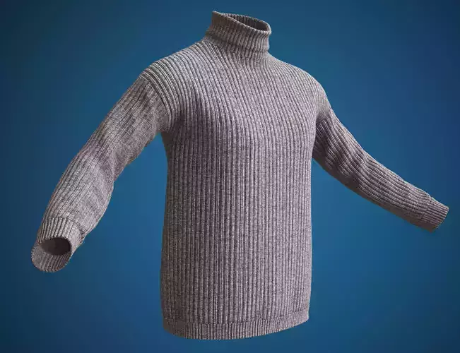 Gray sweater Low-poly 3D model