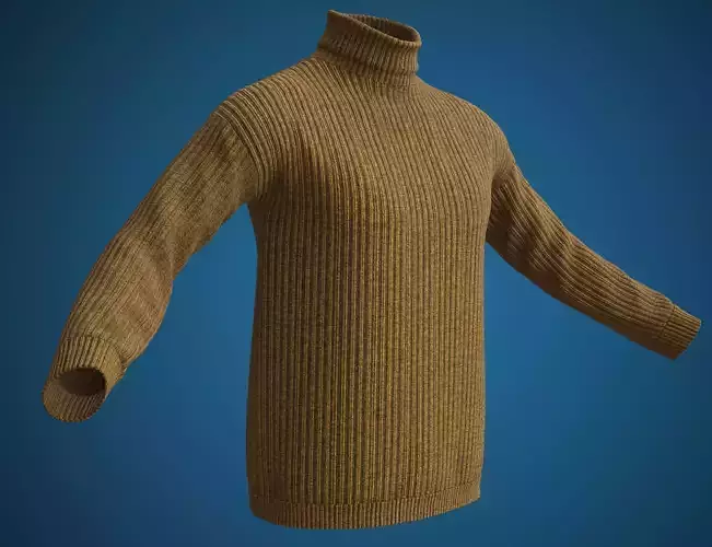 Sweater turtle neck Low-poly 3D model