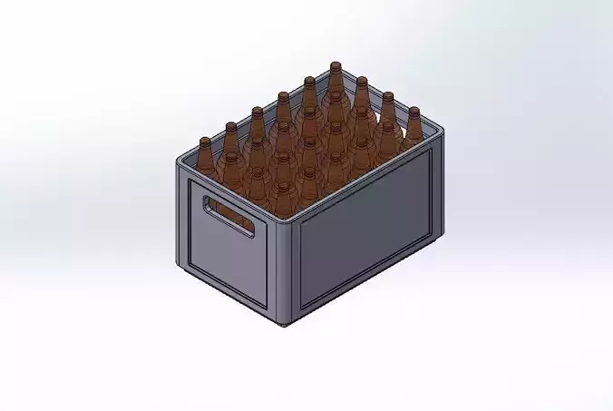 Bottle and crate 3D print model