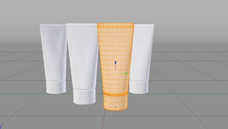 Cosmetic tube Low-poly 3D model_4