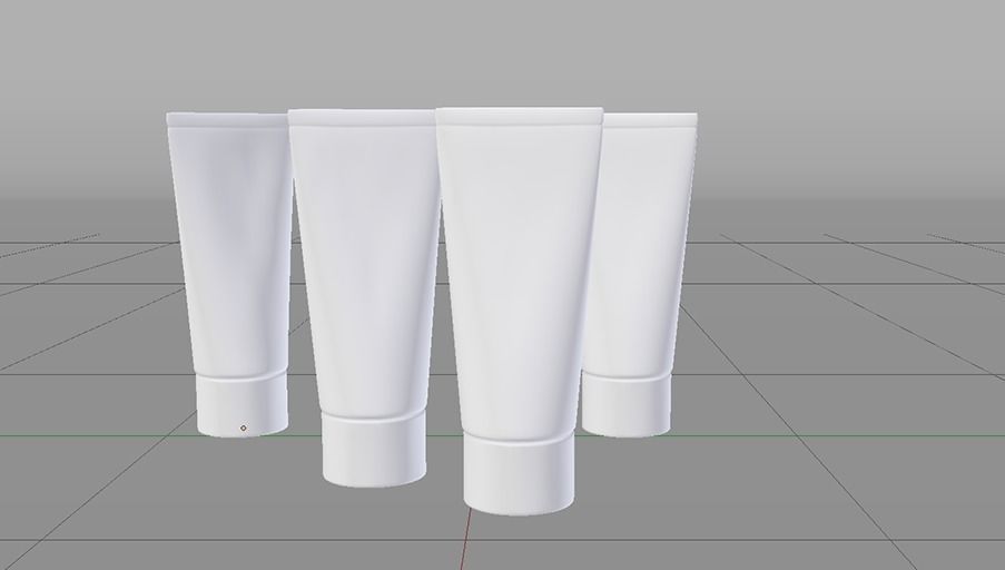 Cosmetic tube Low-poly 3D model_2