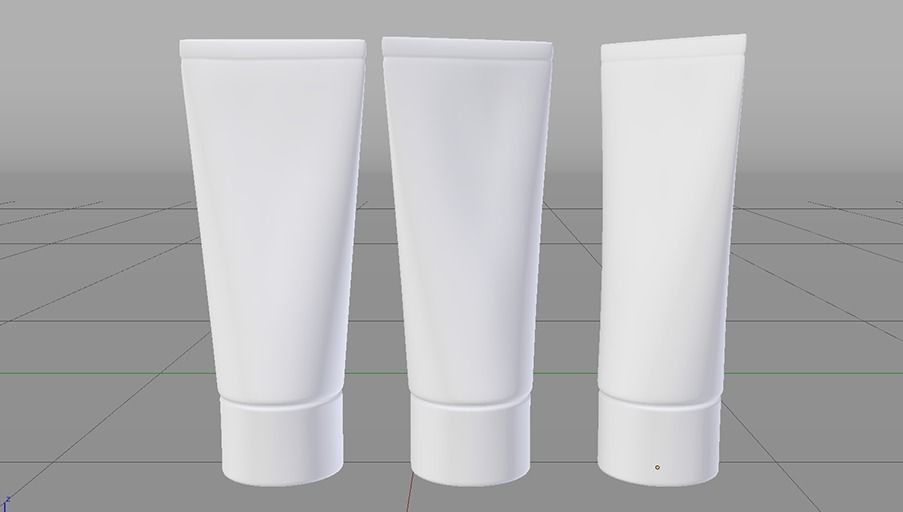 Cosmetic tube Low-poly 3D model_3