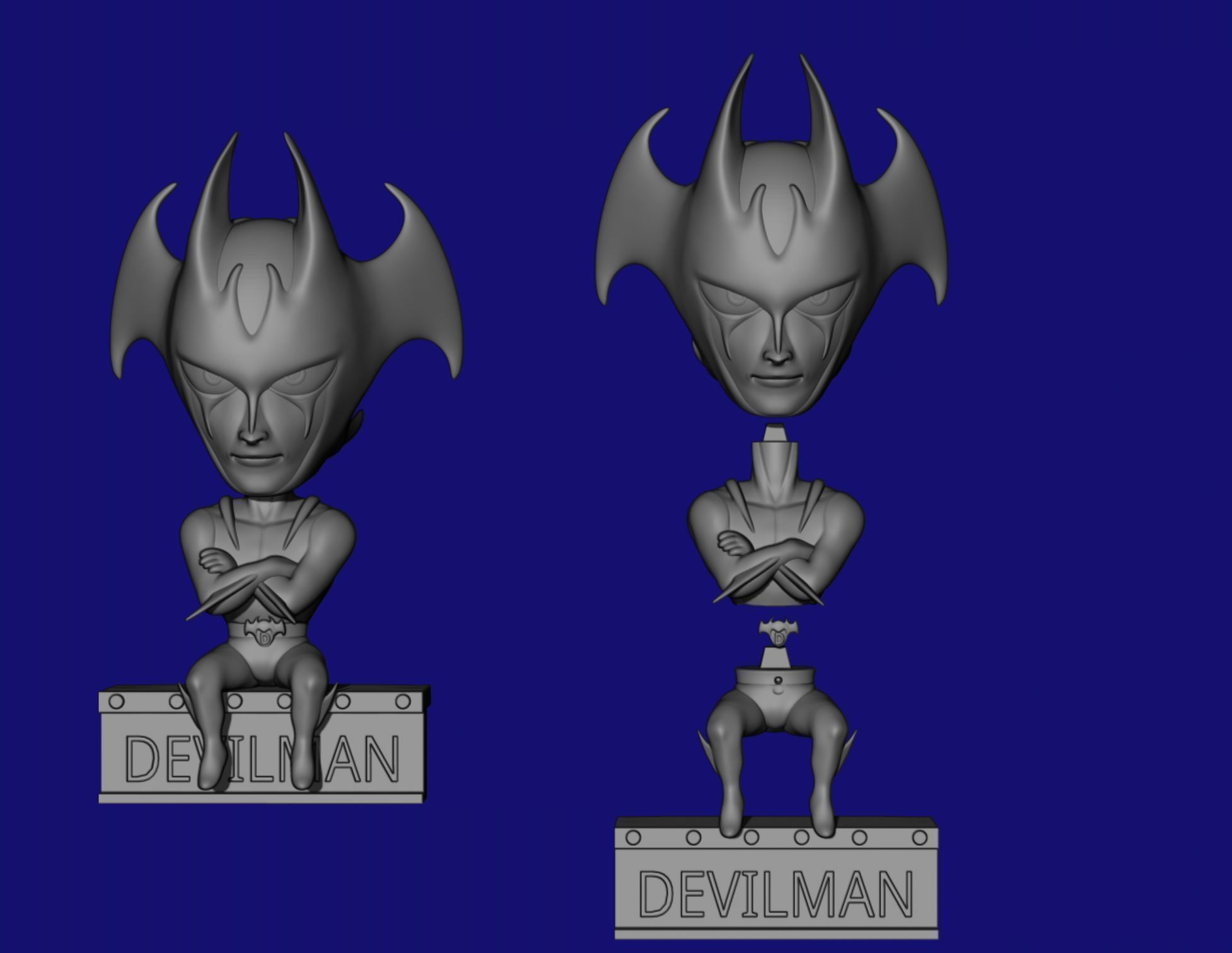 Devilman plastic toy 3D print model_5