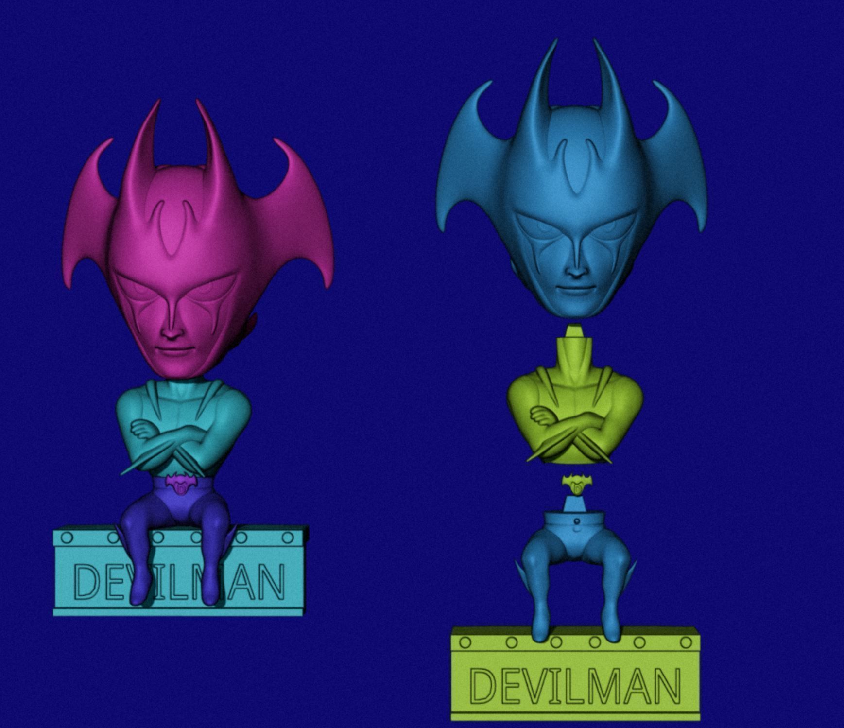 Devilman plastic toy 3D print model_6