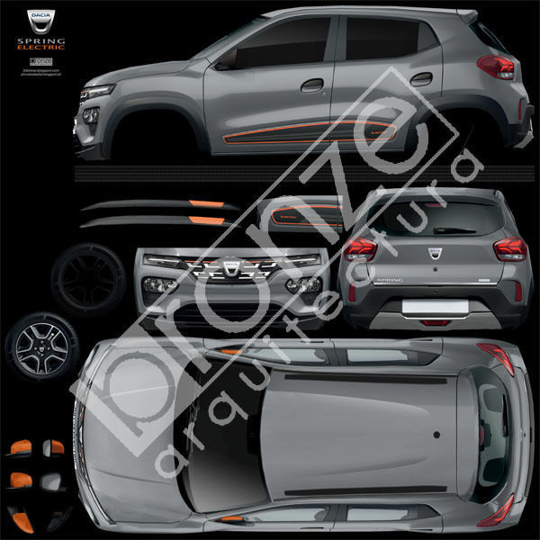 Dacia Spring Electric 2022 Low-poly 3D model_22