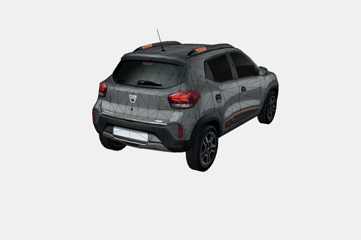 Dacia Spring Electric 2022 Low-poly 3D model_17