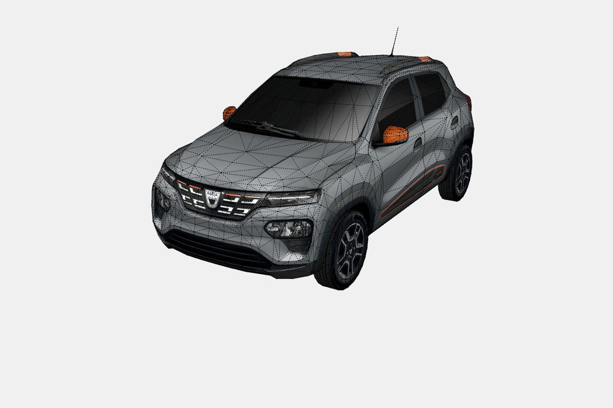 Dacia Spring Electric 2022 Low-poly 3D model_16