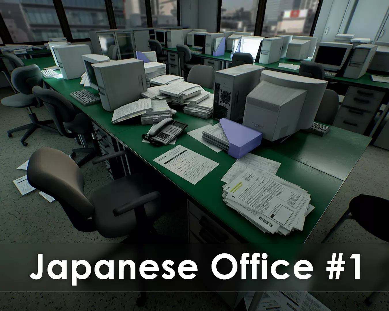 Japanese Office Pack - Over 100 Models Low-poly 3D model_0
