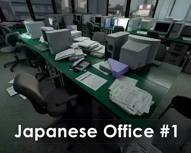 Japanese Office Pack - Over 100 Models Low-poly 3D model