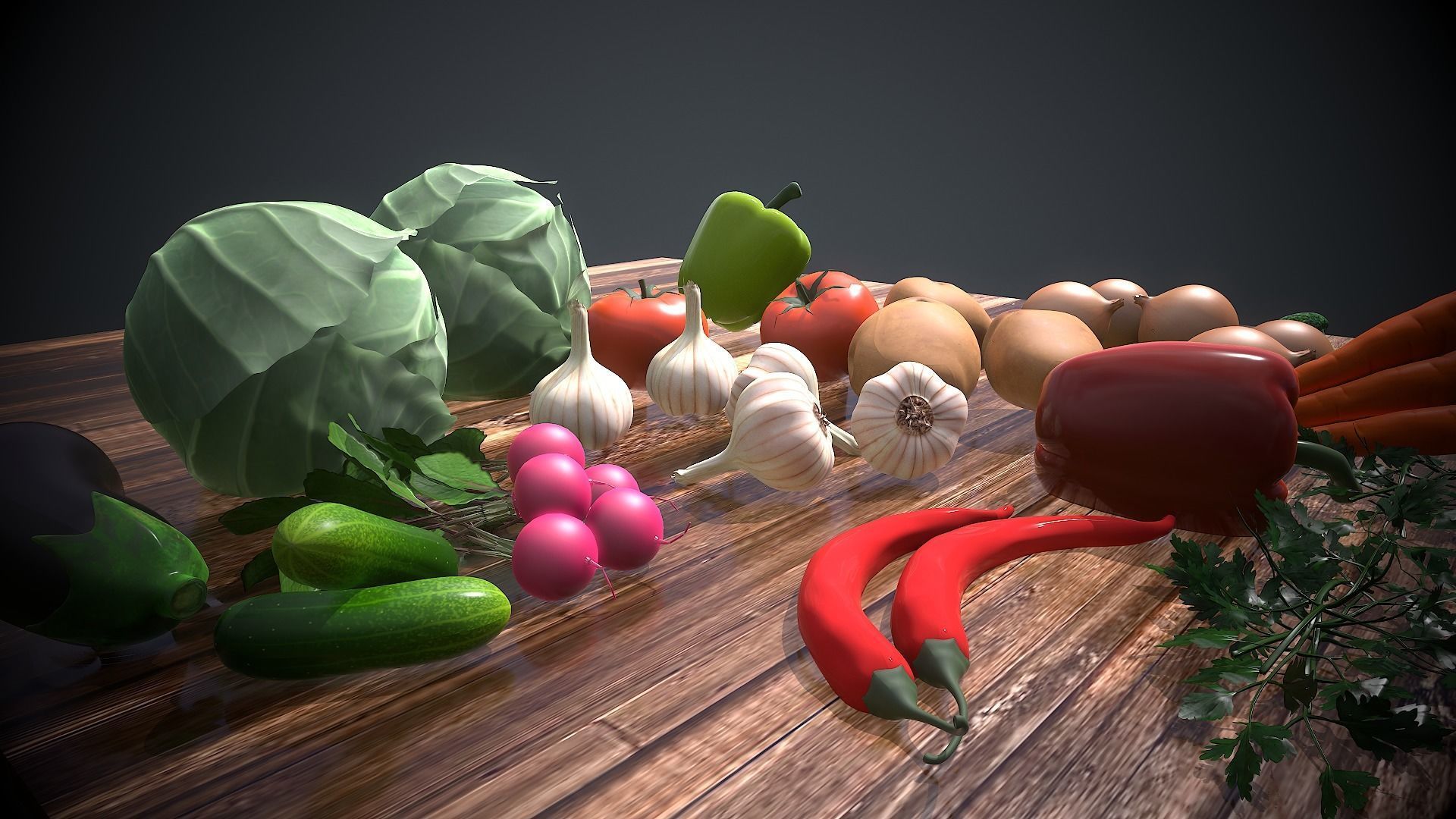 VEGETABLES SET vegetable 3D model_7