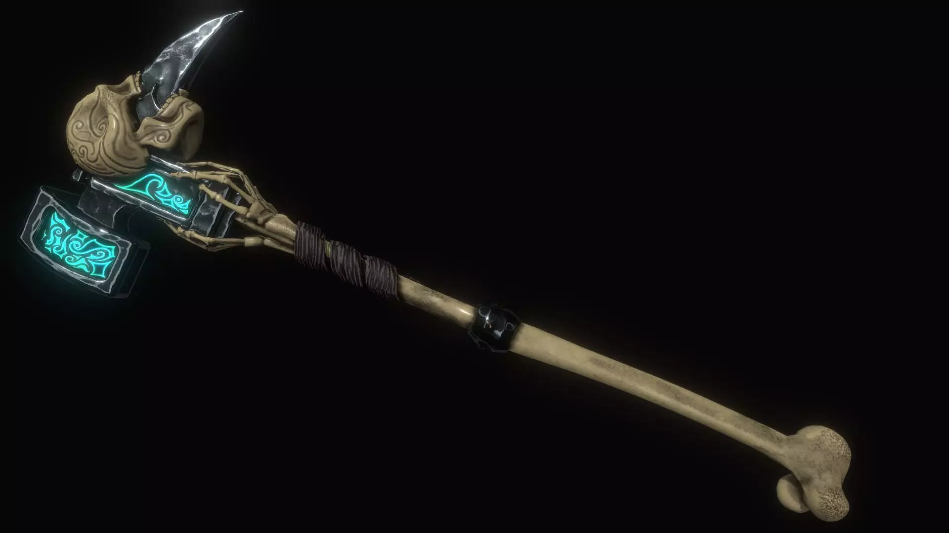 Skeleton Warhammer Low-poly 3D model_0