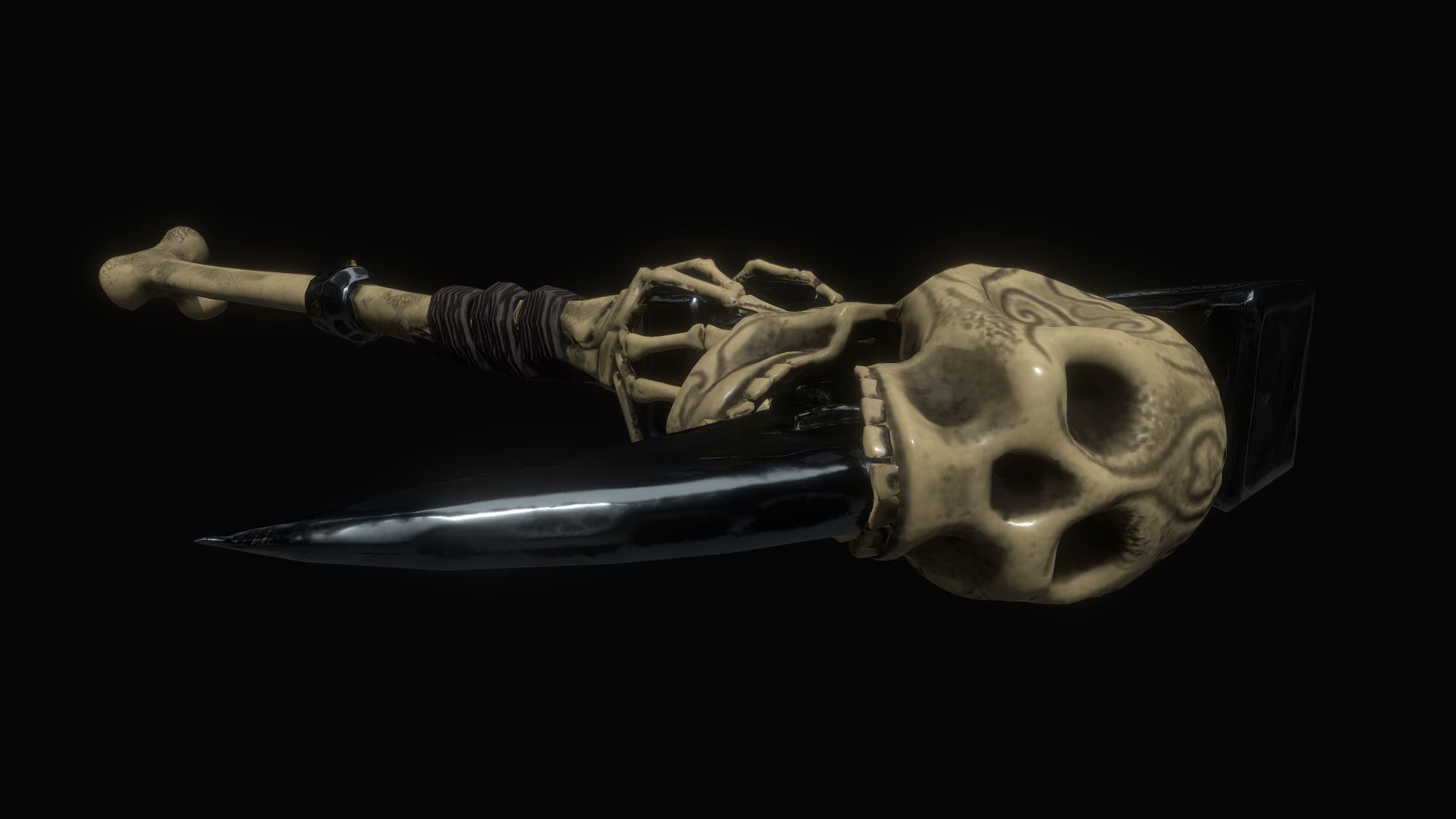 Skeleton Warhammer Low-poly 3D model_1