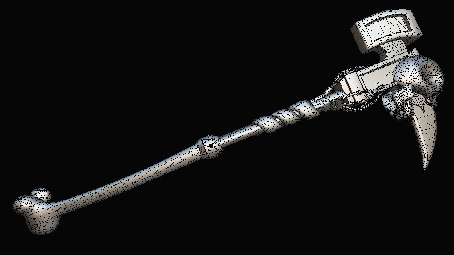 Skeleton Warhammer Low-poly 3D model_4