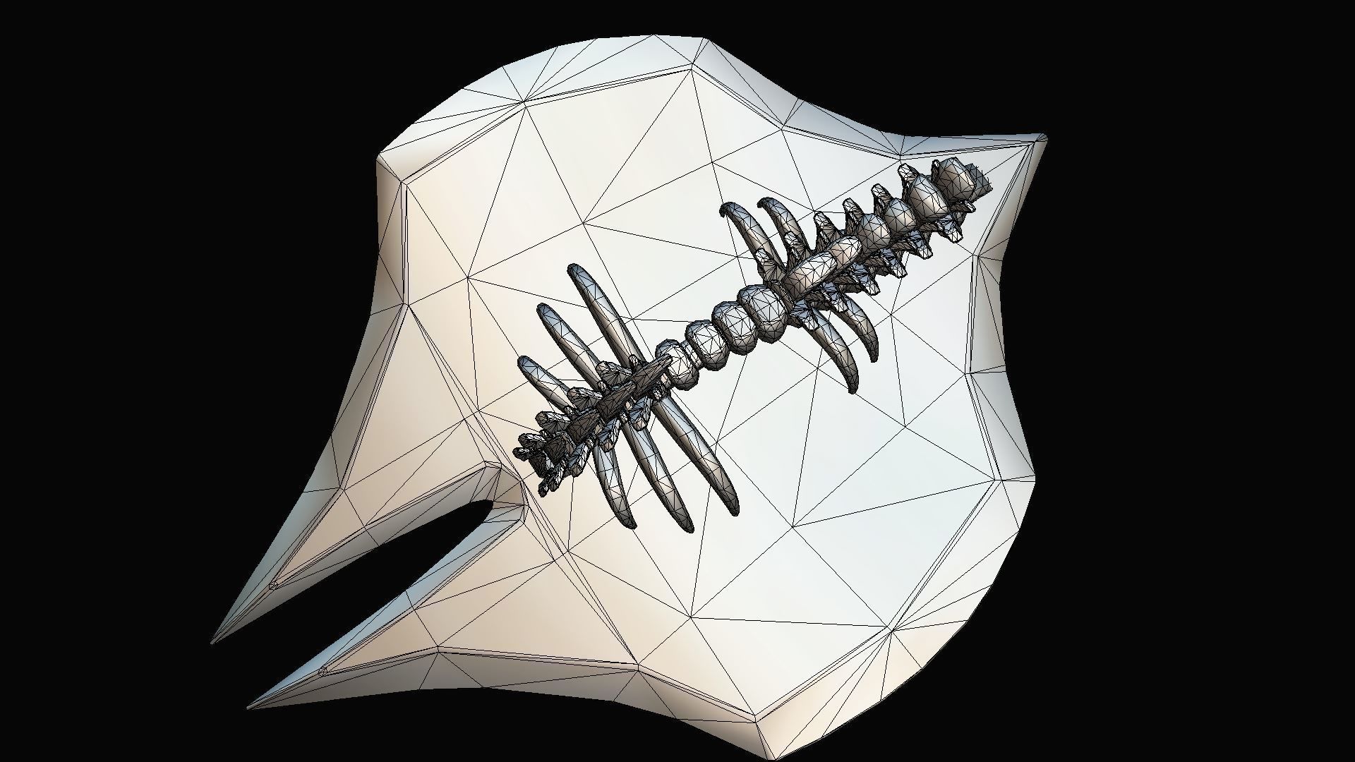 Skeleton Shield Low-poly 3D model_5