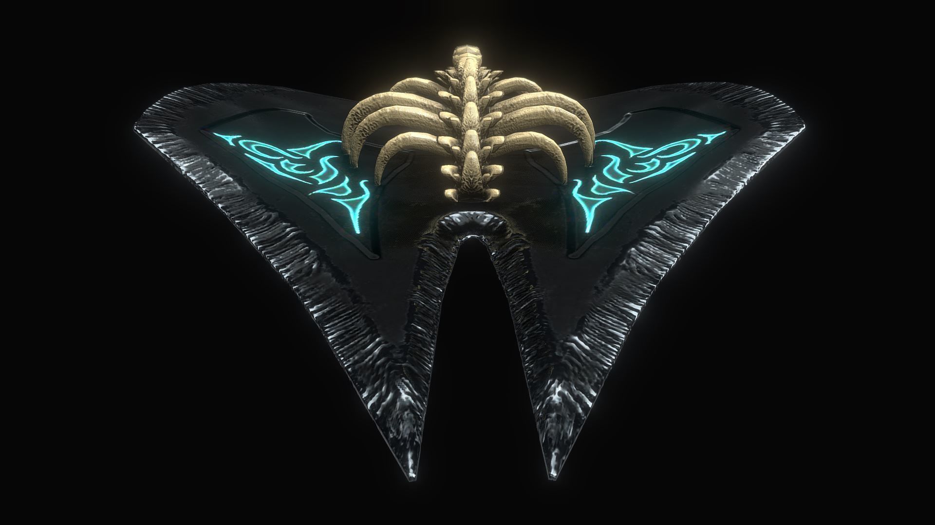 Skeleton Shield Low-poly 3D model_2