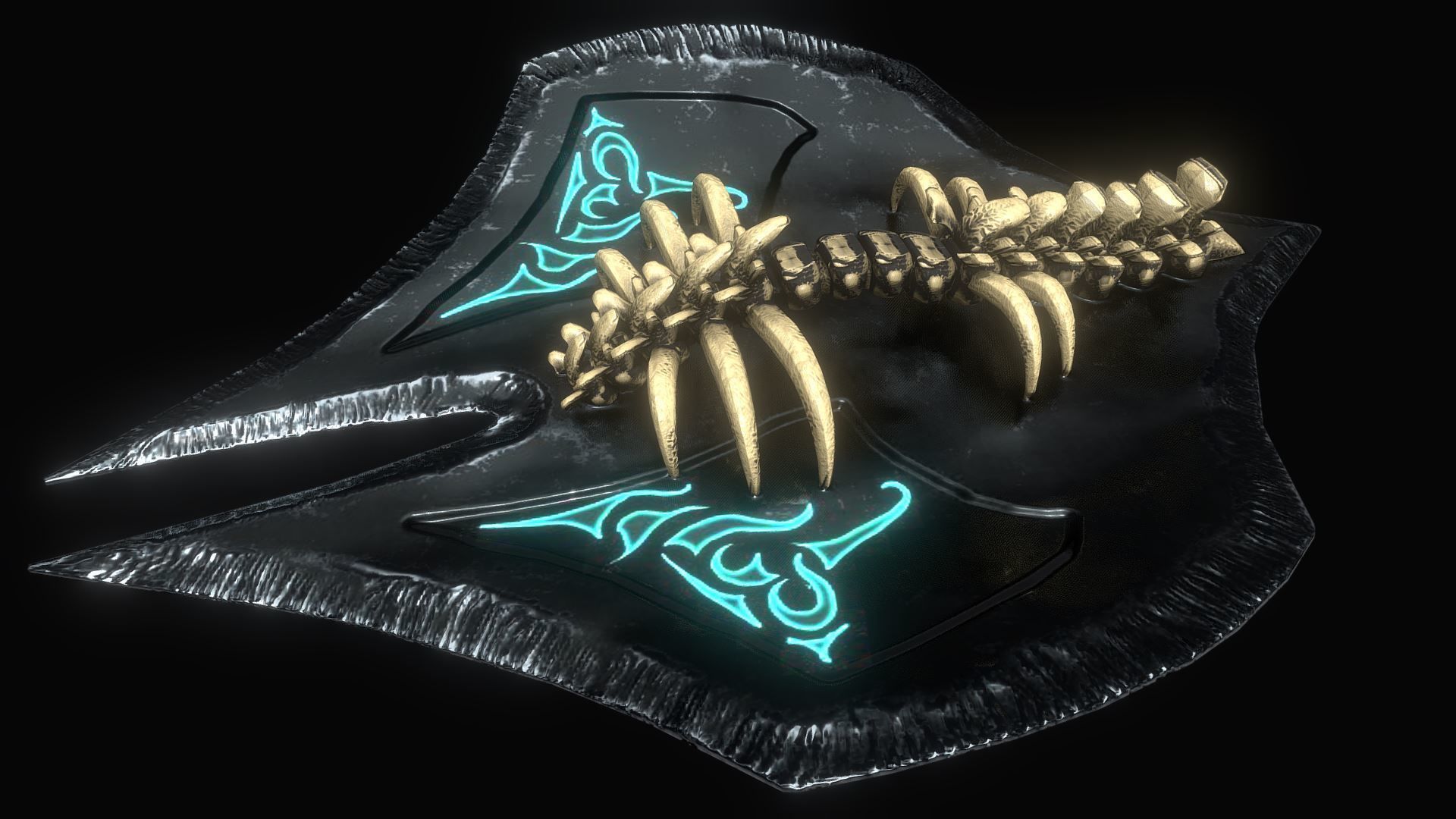 Skeleton Shield Low-poly 3D model_1