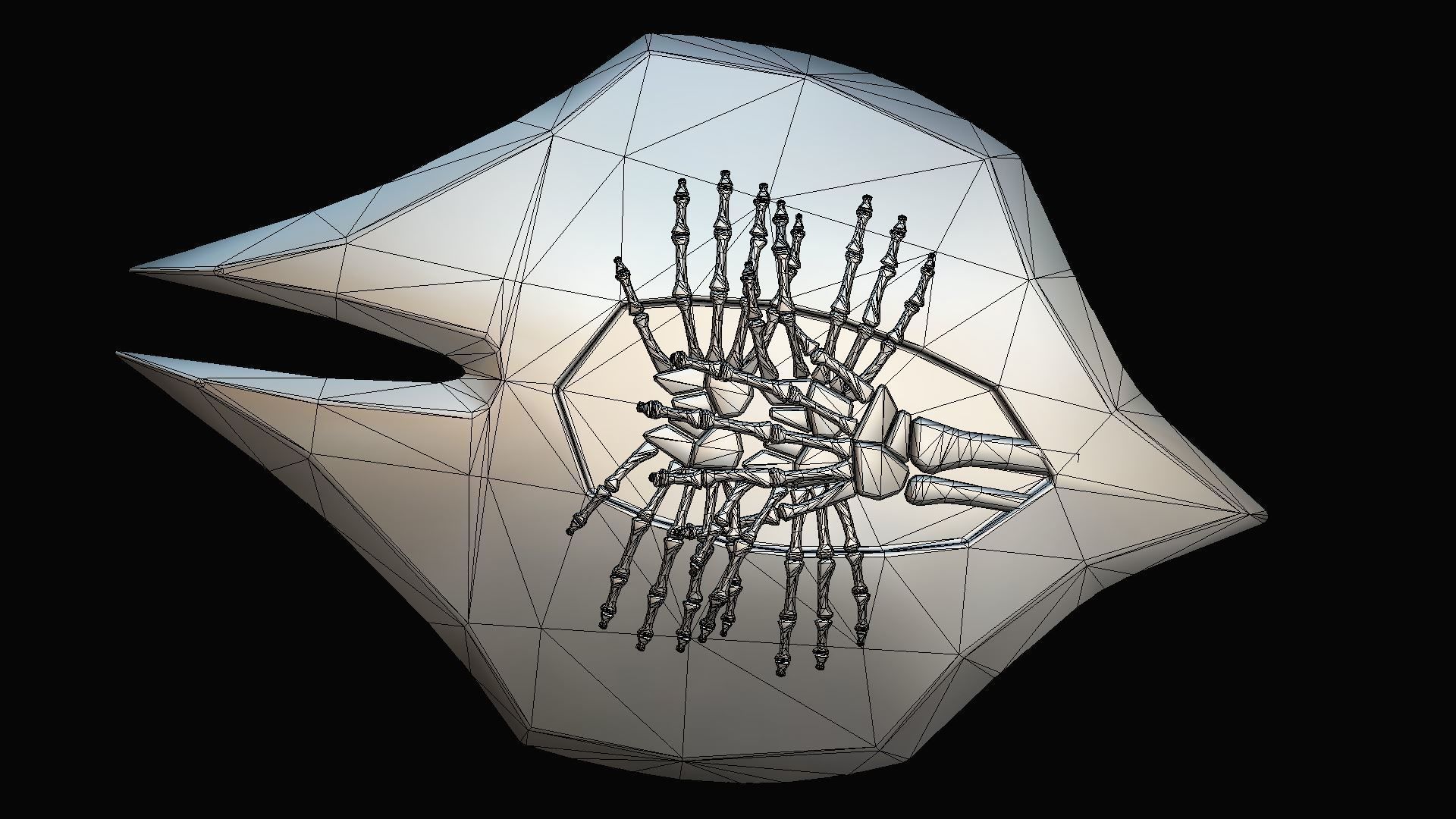 Skeleton Shield Low-poly 3D model_4