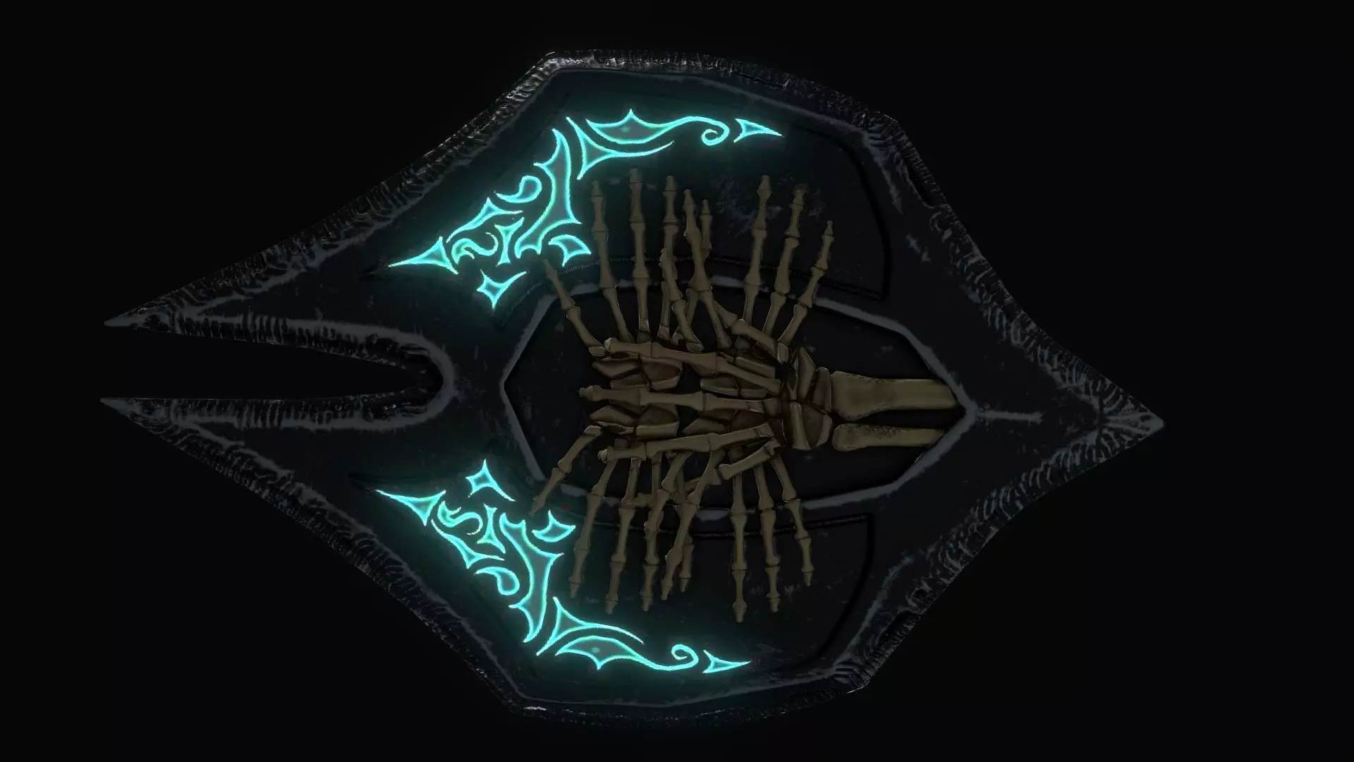 Skeleton Shield Low-poly 3D model_0