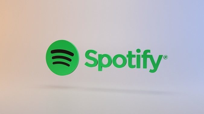 Spotify logo Low-poly 3D model