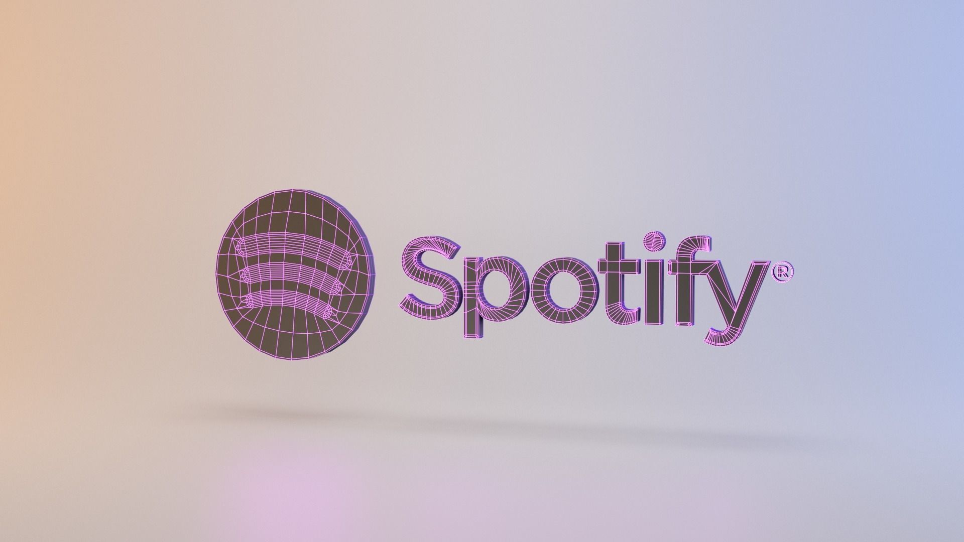 Spotify logo Low-poly 3D model_1