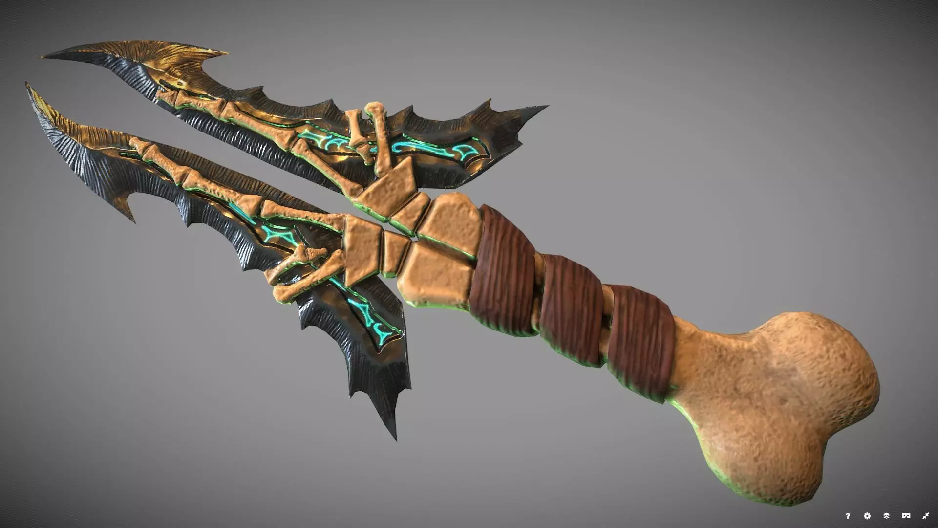 Skeleton dagger Low-poly 3D model_0