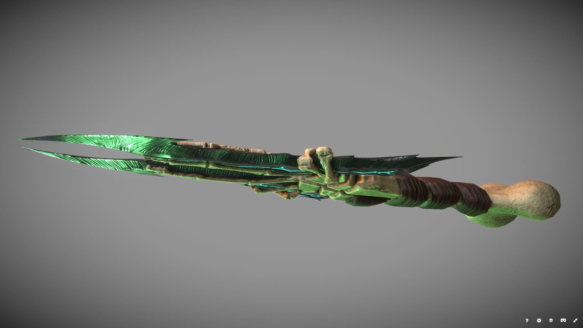 Skeleton dagger Low-poly 3D model_1