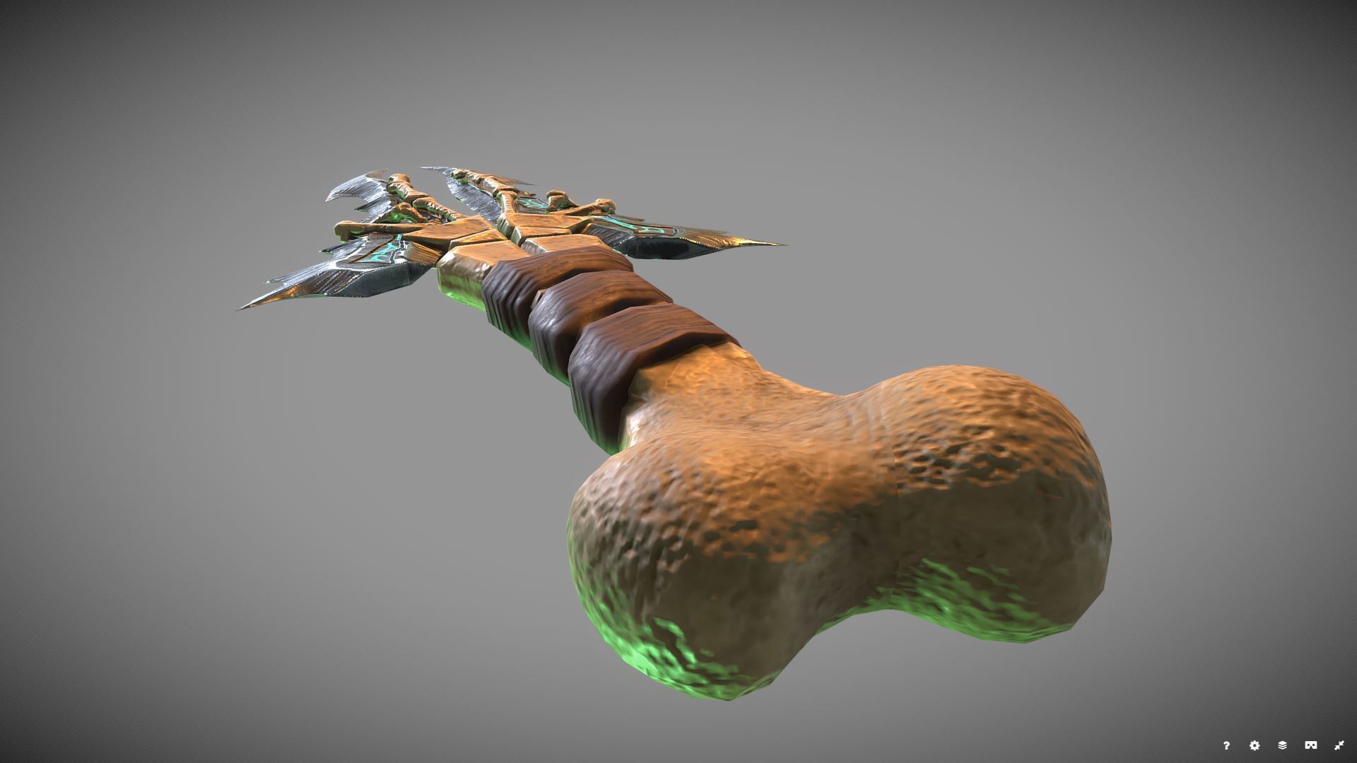 Skeleton dagger Low-poly 3D model_3