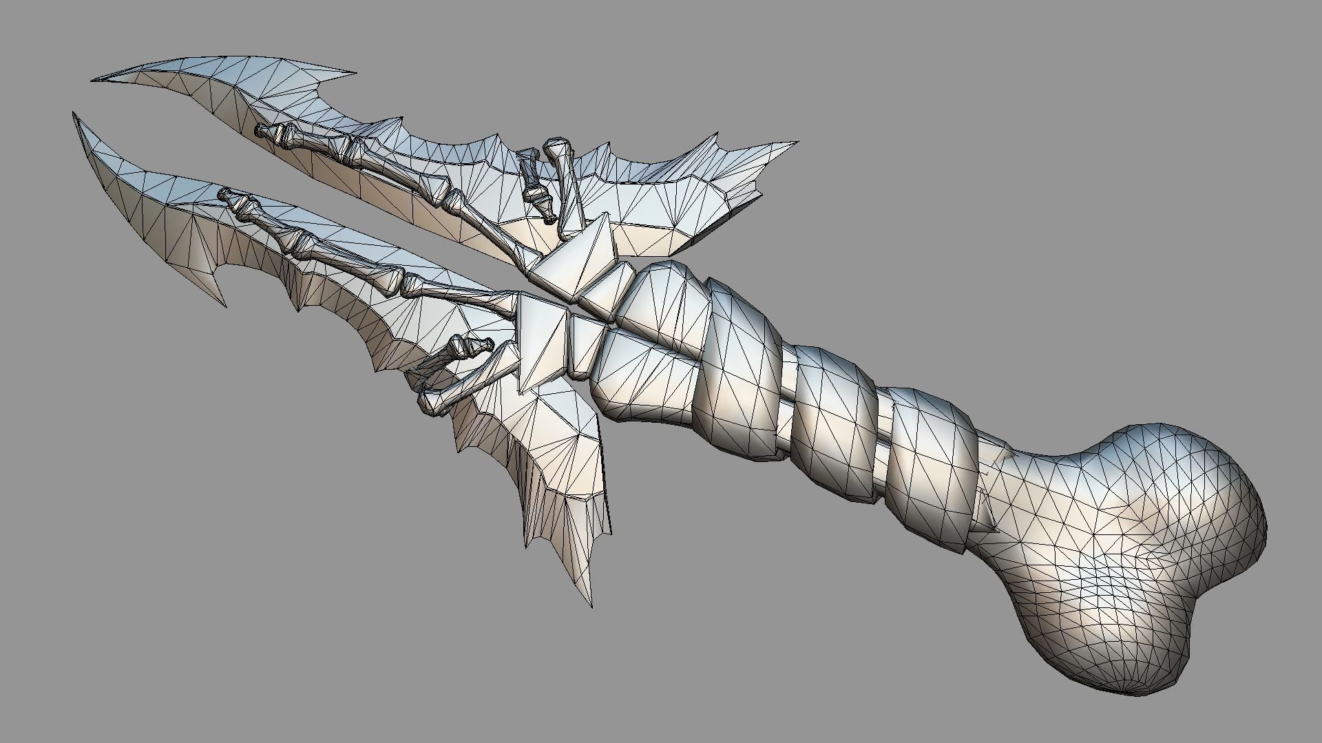 Skeleton dagger Low-poly 3D model_4