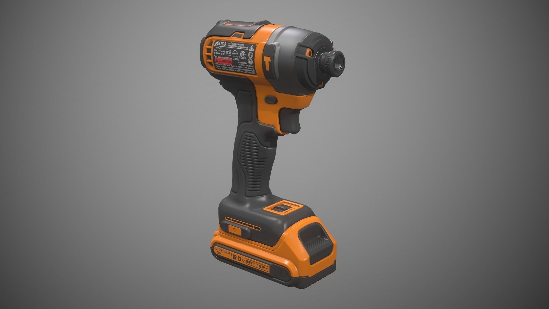 Impact Driver Low-poly 3D model_6