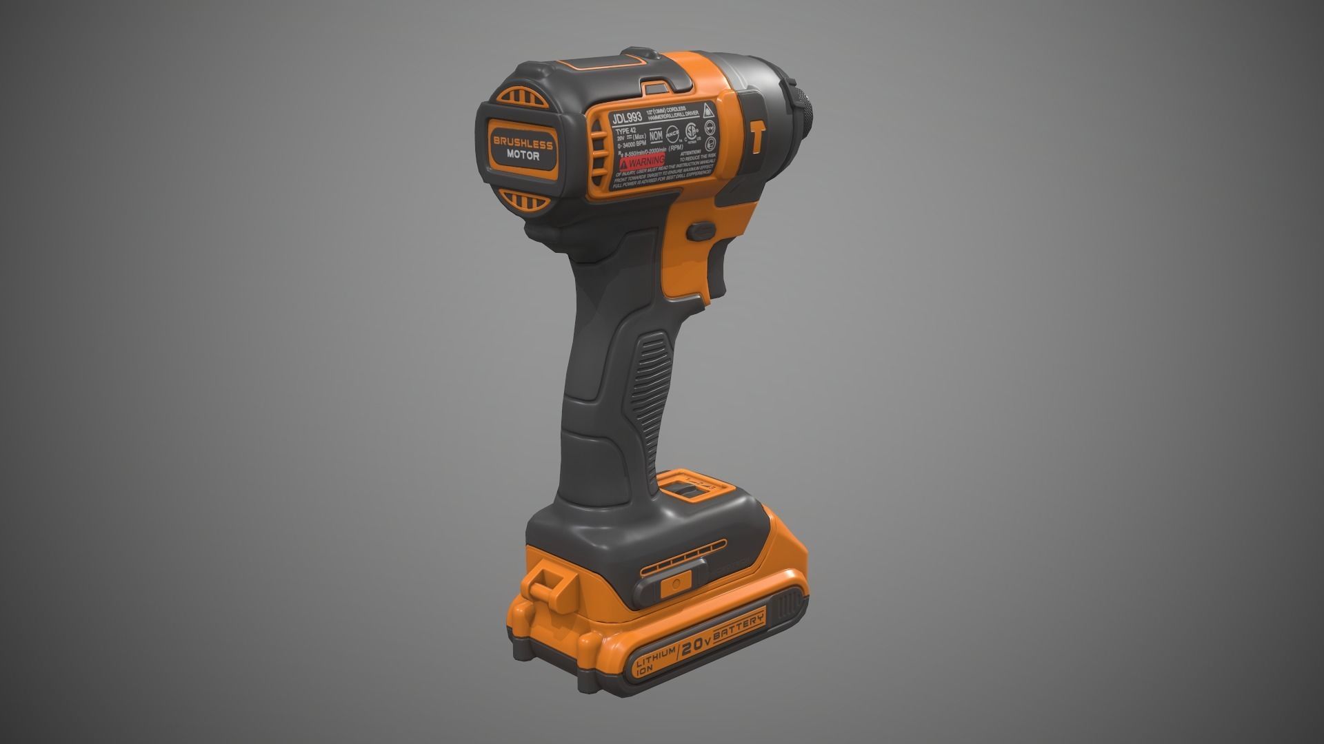 Impact Driver Low-poly 3D model_5