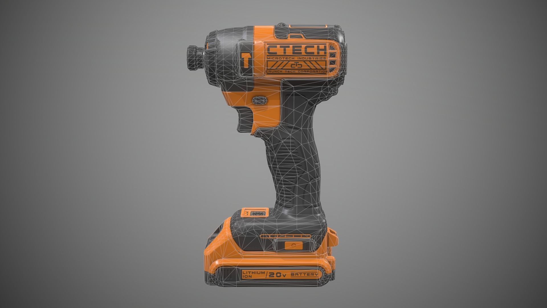 Impact Driver Low-poly 3D model_13