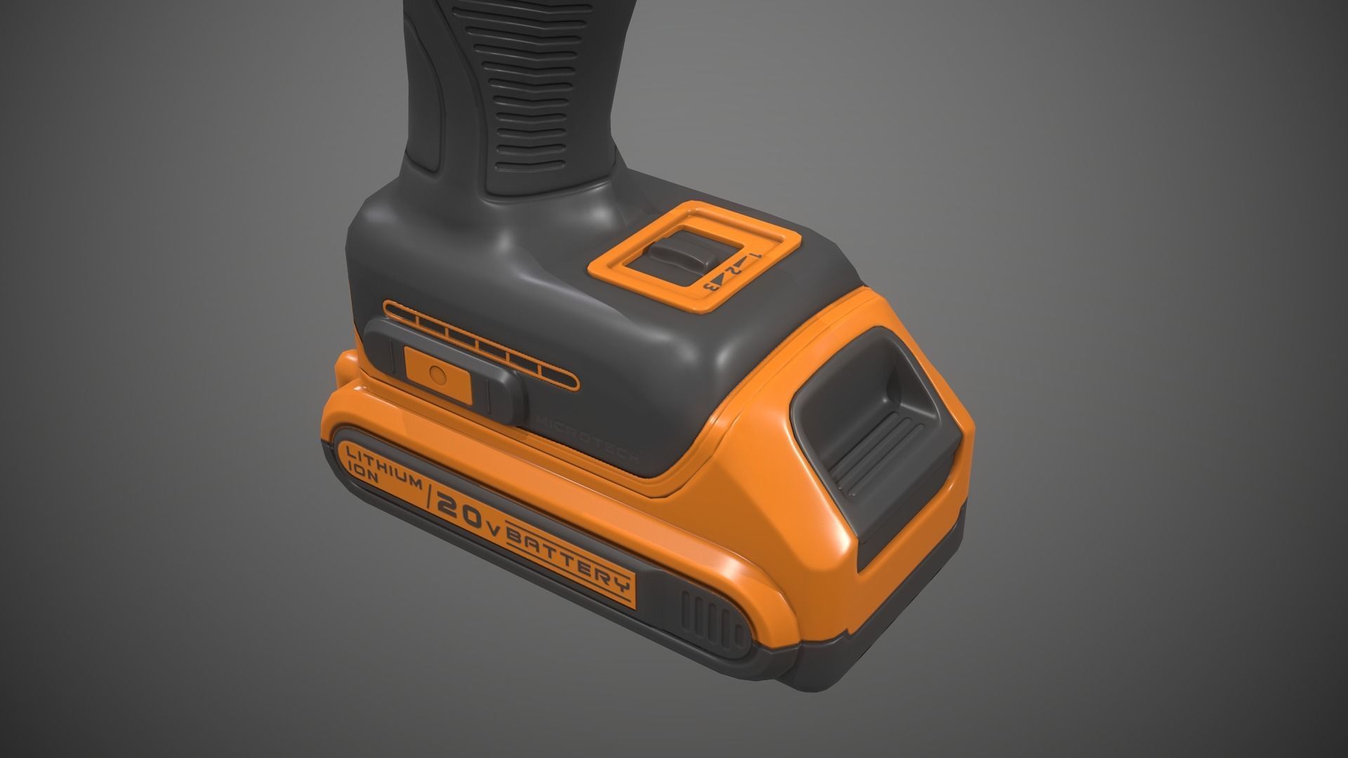Impact Driver Low-poly 3D model_11