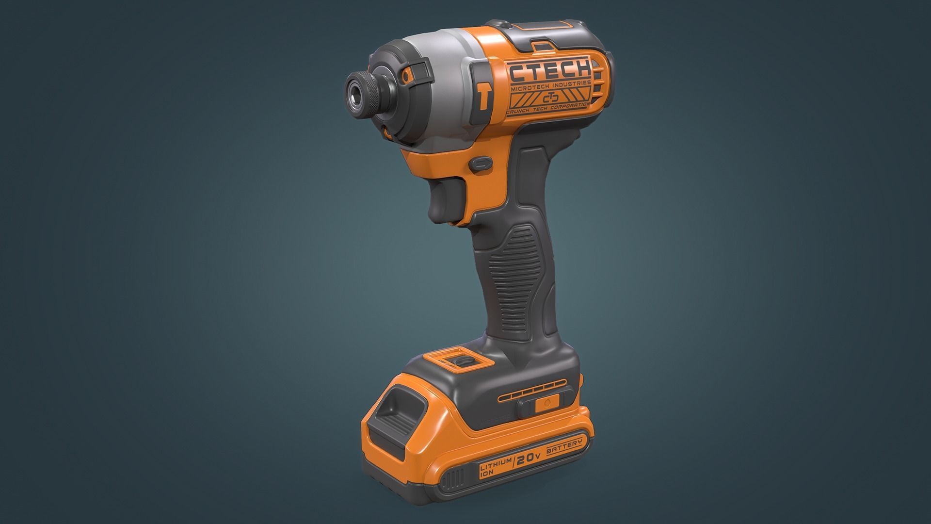 Impact Driver Low-poly 3D model_1