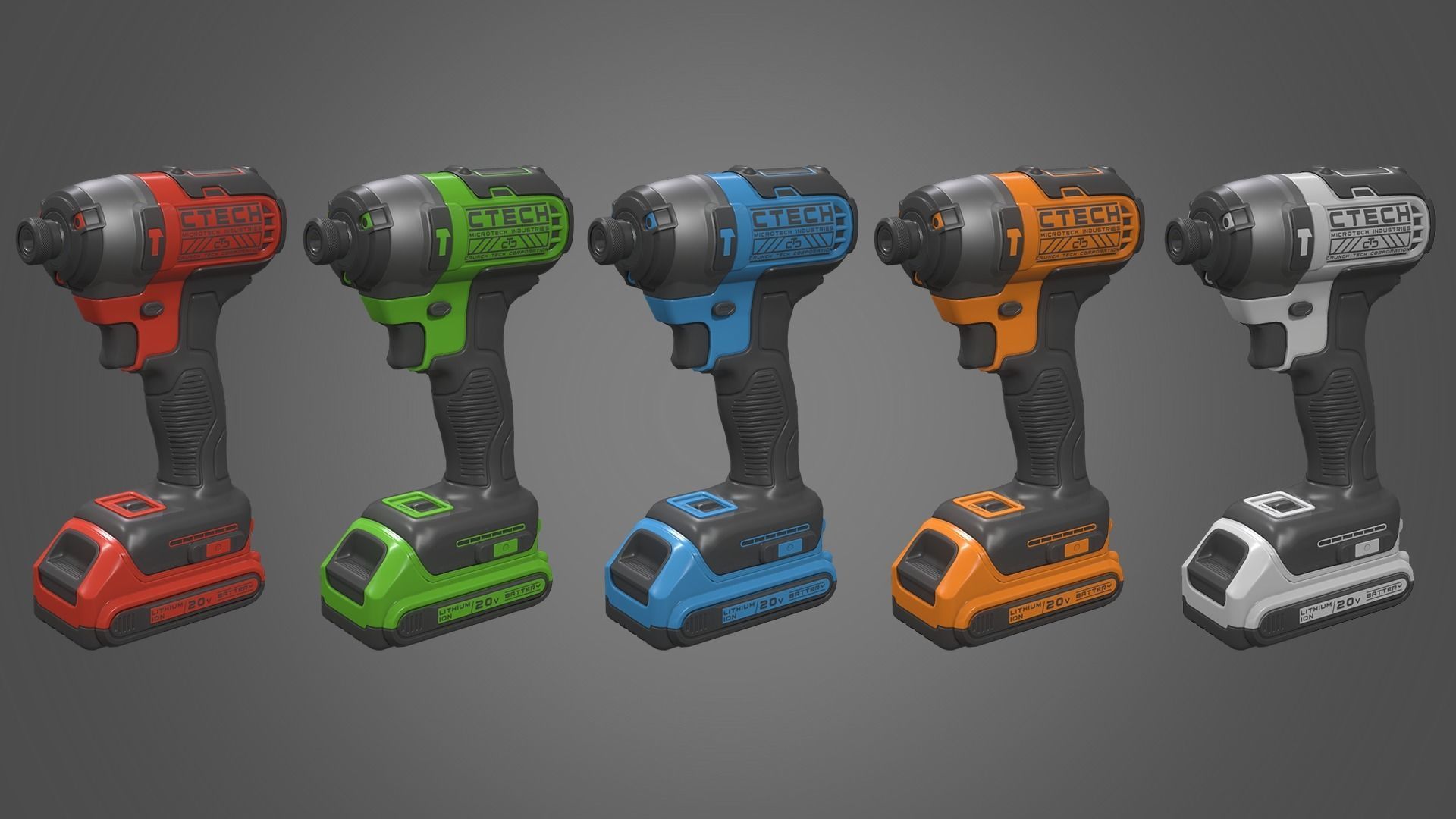 Impact Driver Low-poly 3D model_2