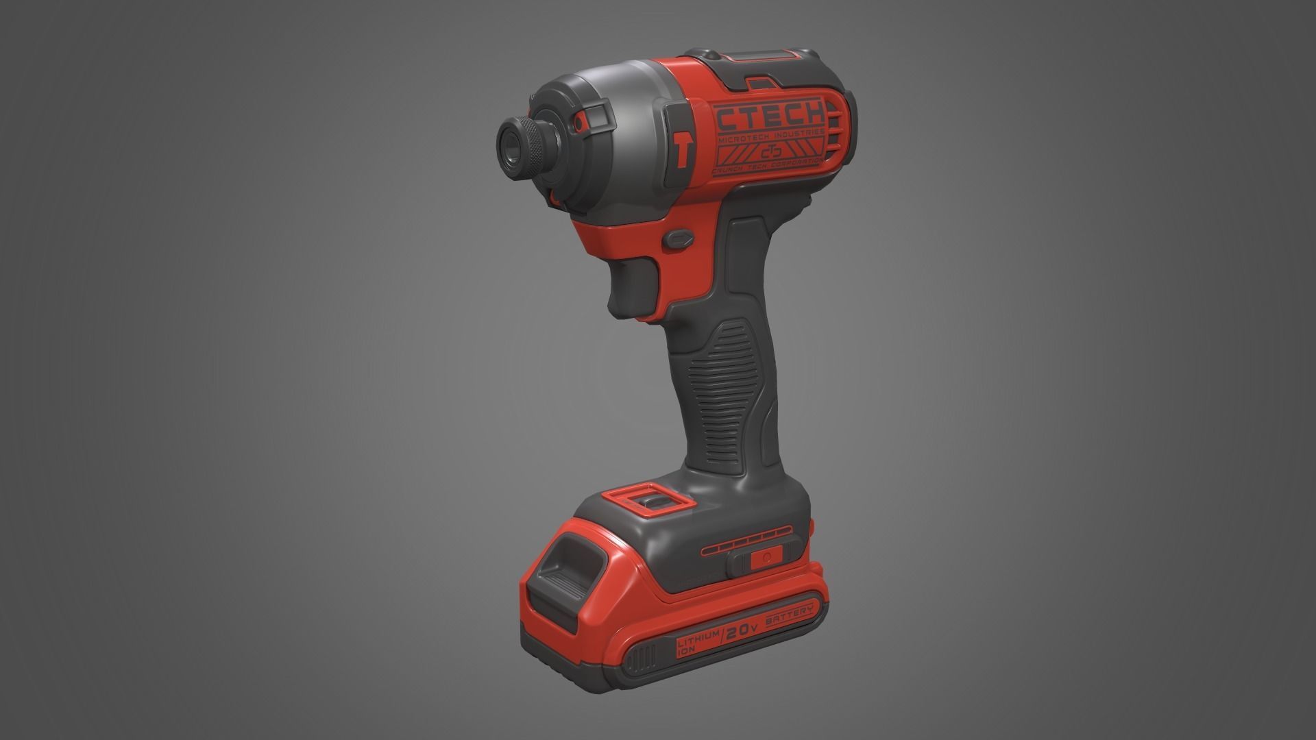 Impact Driver Low-poly 3D model_20