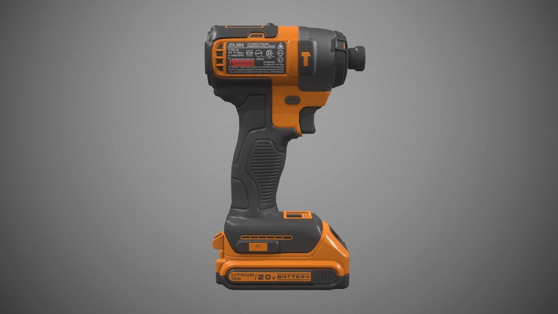 Impact Driver Low-poly 3D model_7