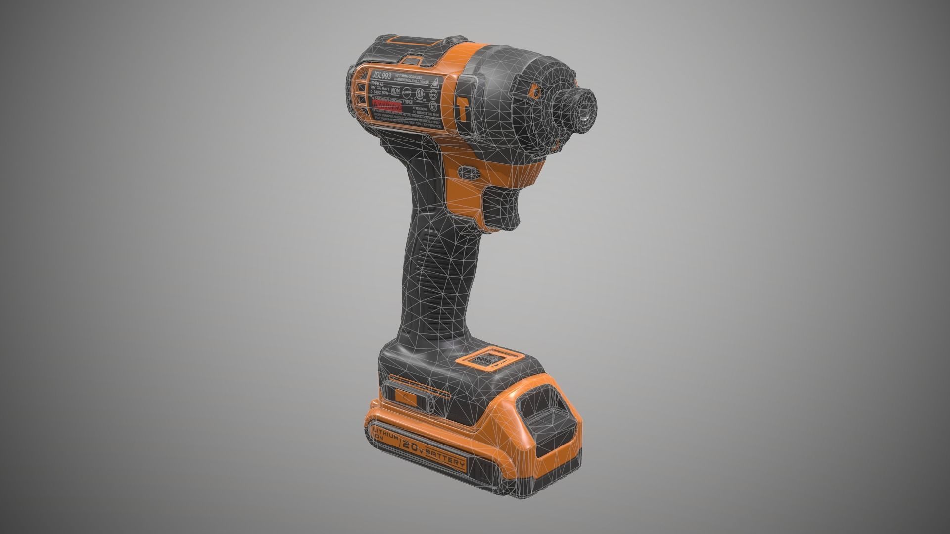 Impact Driver Low-poly 3D model_16