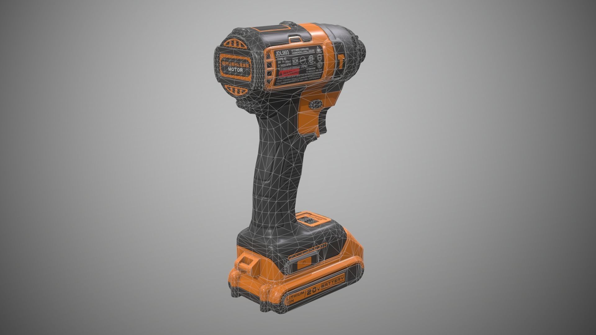 Impact Driver Low-poly 3D model_15