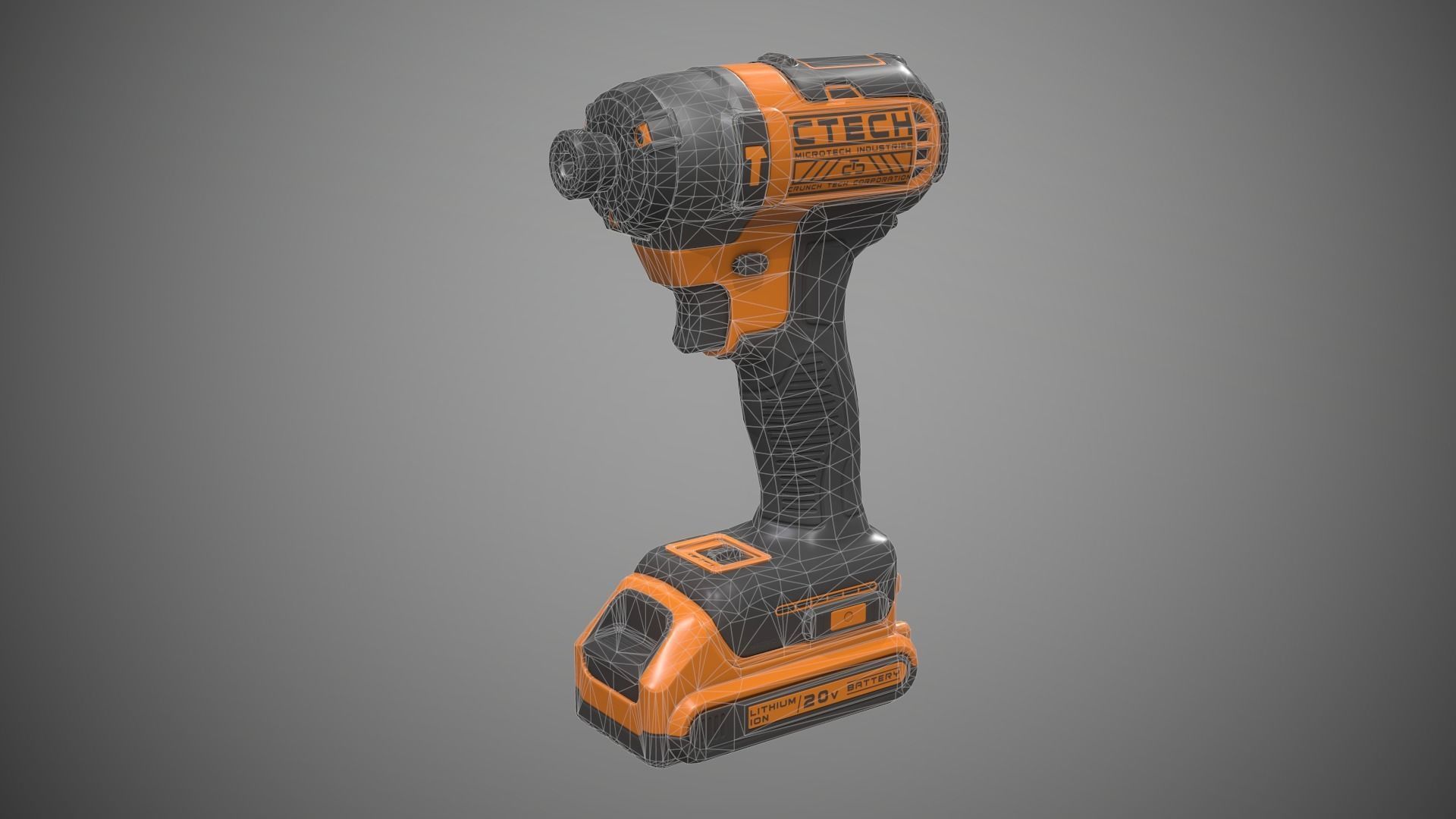 Impact Driver Low-poly 3D model_14