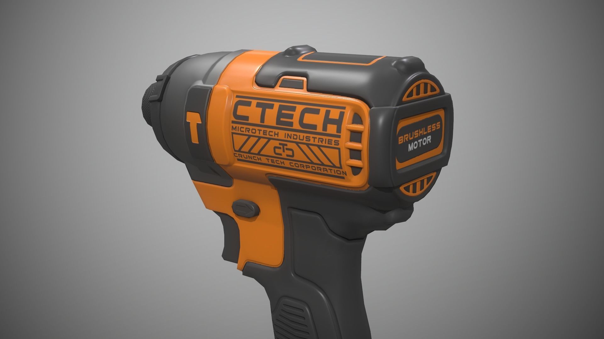 Impact Driver Low-poly 3D model_8