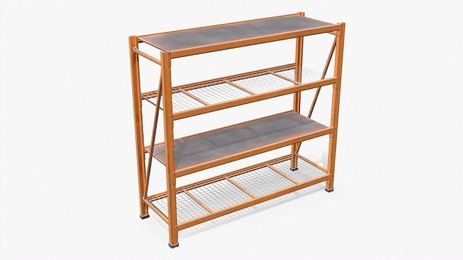 Industrial Shelf Low-poly 3D model