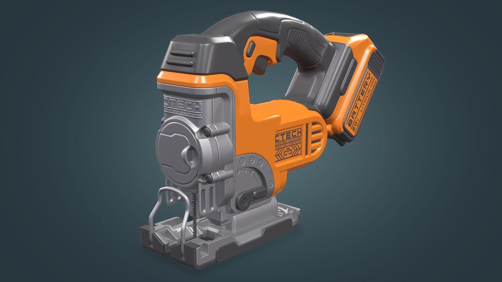 Jigsaw Battery Powered Low-poly 3D model_3